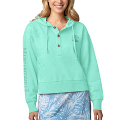 Green Bay Packers Margaritaville Women's Island Dream Solid Pullover Hoodie - Mint - NFL