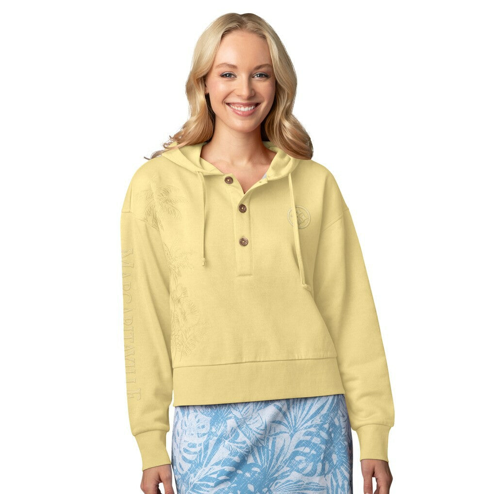 Pittsburgh Steelers Margaritaville Women's Island Dream Solid Pullover Hoodie - Yellow - NFL