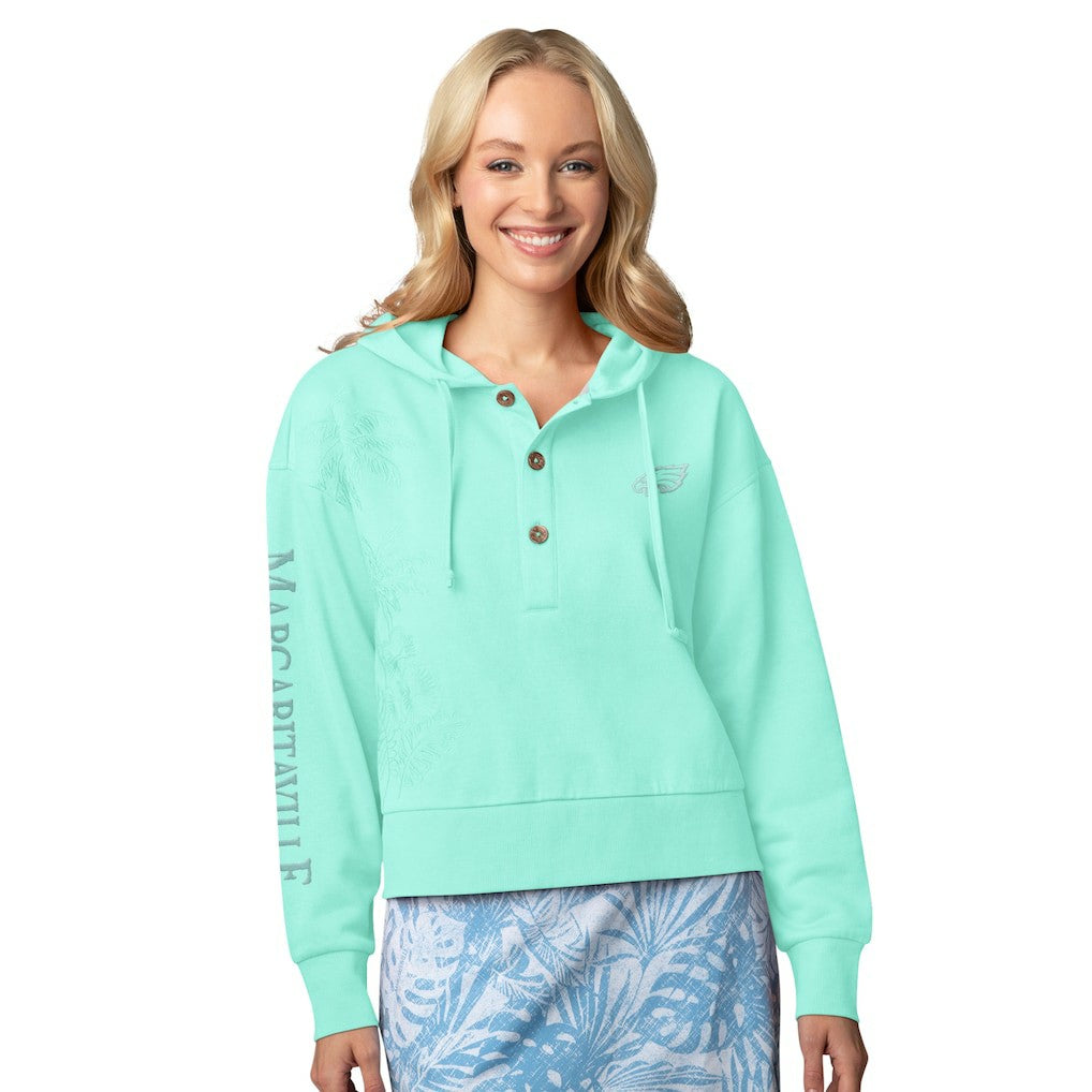Philadelphia Eagles Margaritaville Women's Island Dream Solid Pullover Hoodie - Mint - NFL