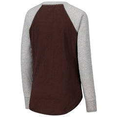 Cleveland Browns G-III 4Her by Carl Banks Women's Waffle Knit Raglan Long Sleeve T-Shirt - Brown/Heather Gray - NFL