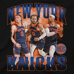 Jalen Brunson, Donte DiVincenzo & Josh Hart New York Knicks Stadium Essentials Unisex Trio T-Shirt Black