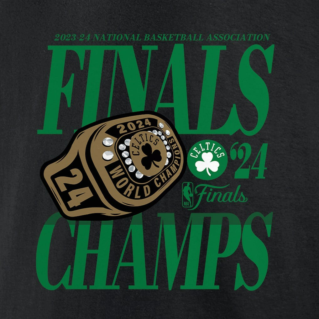 Fanatics Boston Celtics 2024 NBA Finals Champions Ball Screen Ring T-Shirt Black