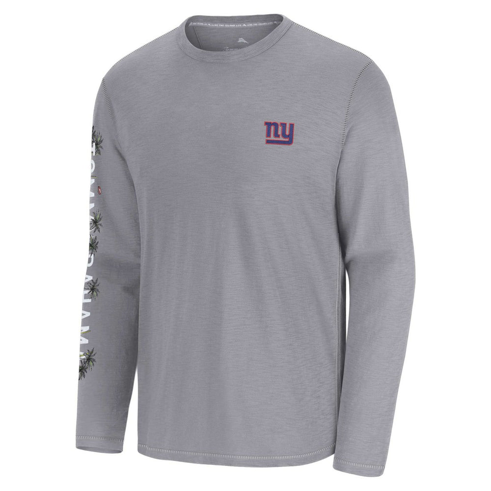 New York Giants Oasis Endzone Lux Long Sleeve T-Shirt - Gray - Tommy Bahama