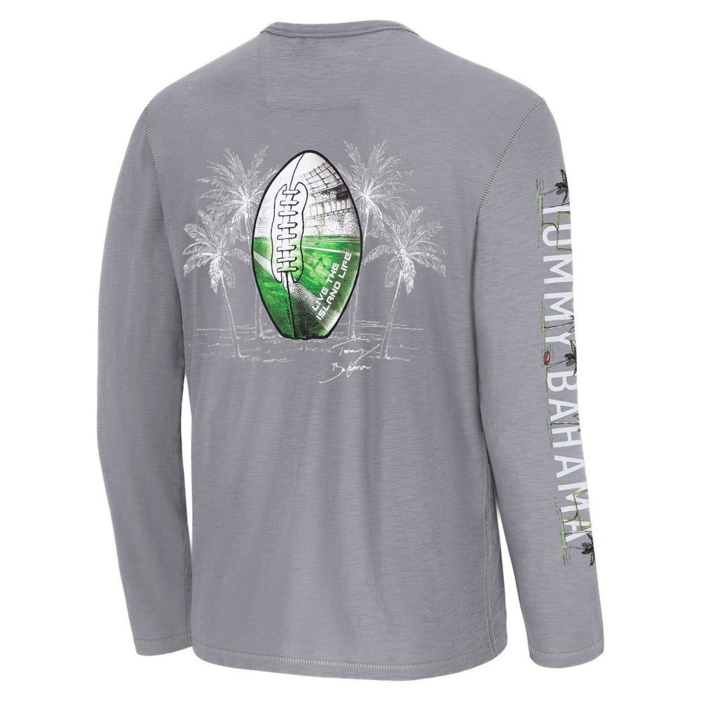 New York Giants Oasis Endzone Lux Long Sleeve T-Shirt - Gray - Tommy Bahama