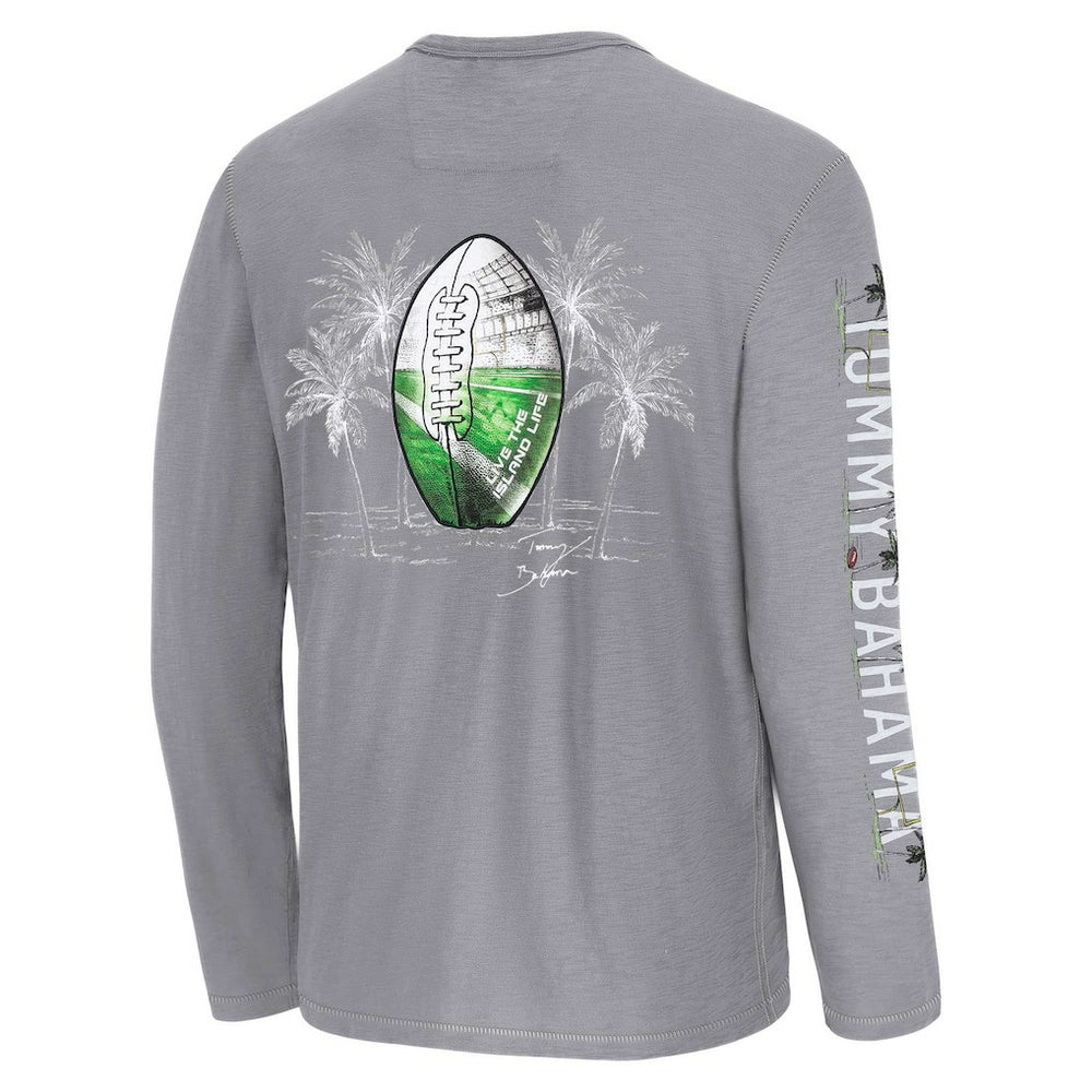 New Orleans Saints Oasis Endzone Lux Long Sleeve T-Shirt - Gray - Tommy Bahama