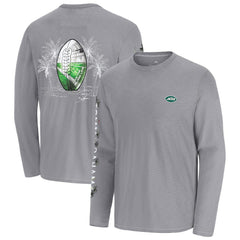 New York Jets Oasis Endzone Lux Long Sleeve T-Shirt - Gray - Tommy Bahama