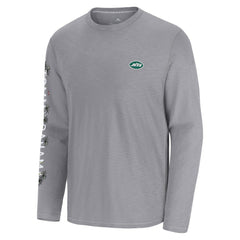 New York Jets Oasis Endzone Lux Long Sleeve T-Shirt - Gray - Tommy Bahama
