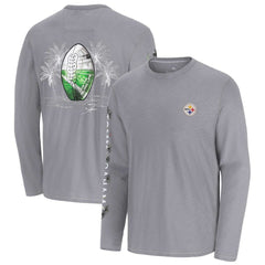 Pittsburgh Steelers Oasis Endzone Lux Long Sleeve T-Shirt - Gray - Tommy Bahama