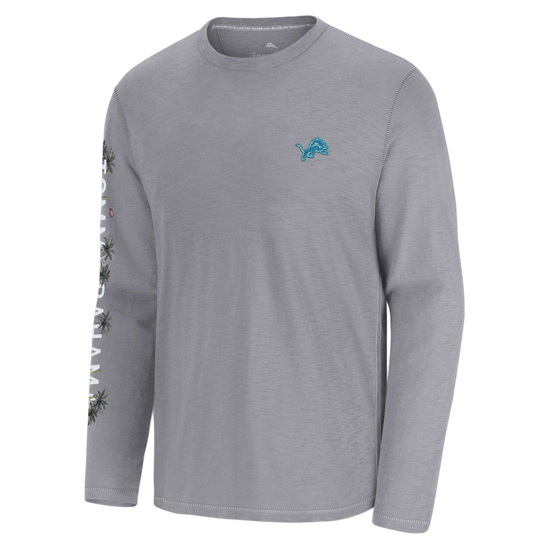 Detroit Lions Oasis Endzone Lux Long Sleeve T-Shirt - Gray - Tommy Bahama