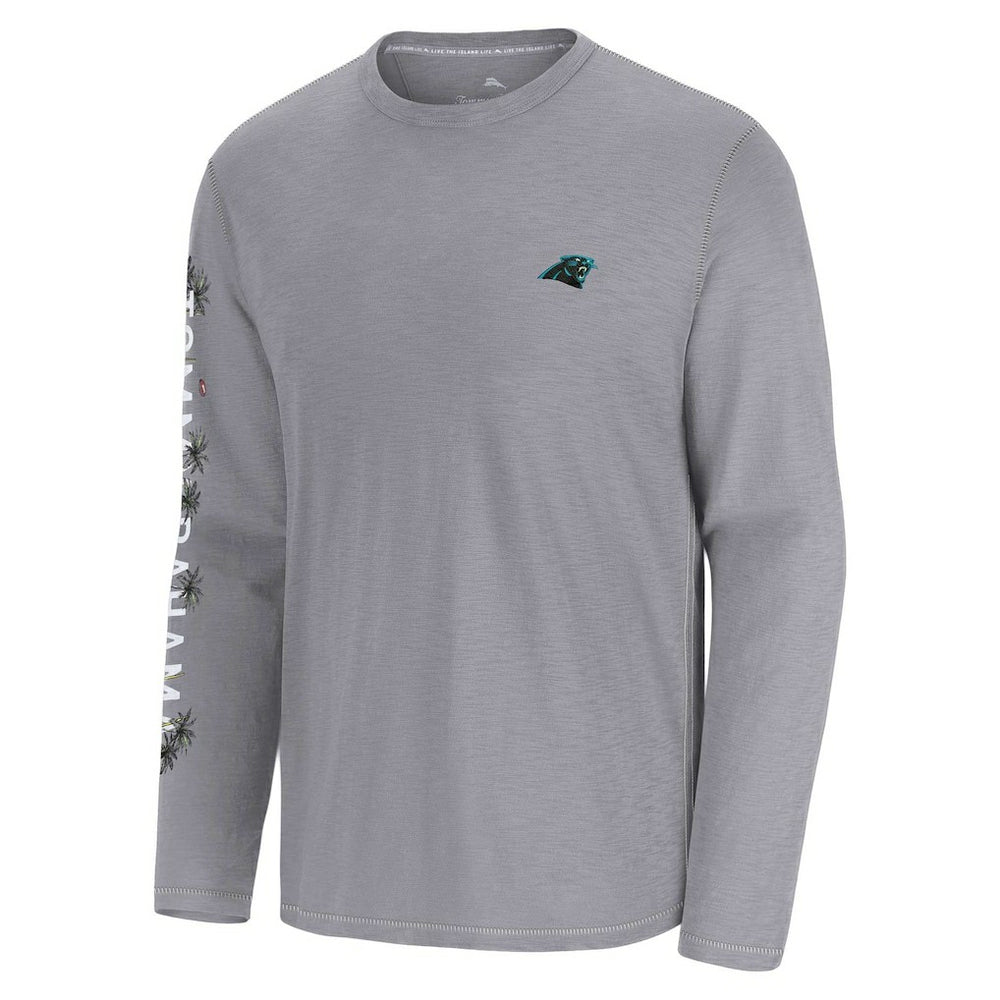 Carolina Panthers Oasis Endzone Lux Long Sleeve T-Shirt - Gray - Tommy Bahama