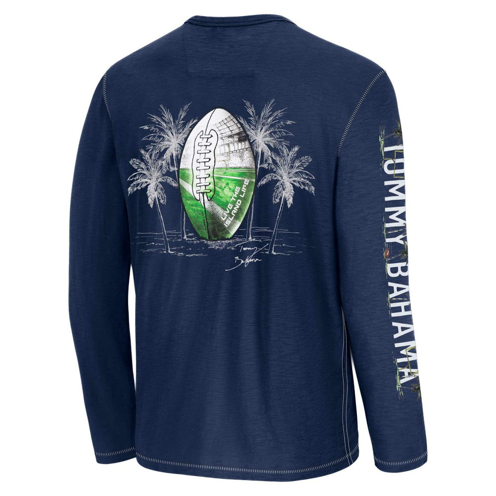 Houston Texans Oasis Endzone Lux Long Sleeve T-Shirt - Blue - Tommy Bahama