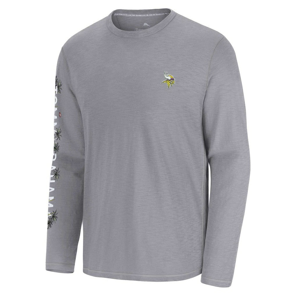 Minnesota Vikings Oasis Endzone Lux Long Sleeve T-Shirt - Gray - Tommy Bahama