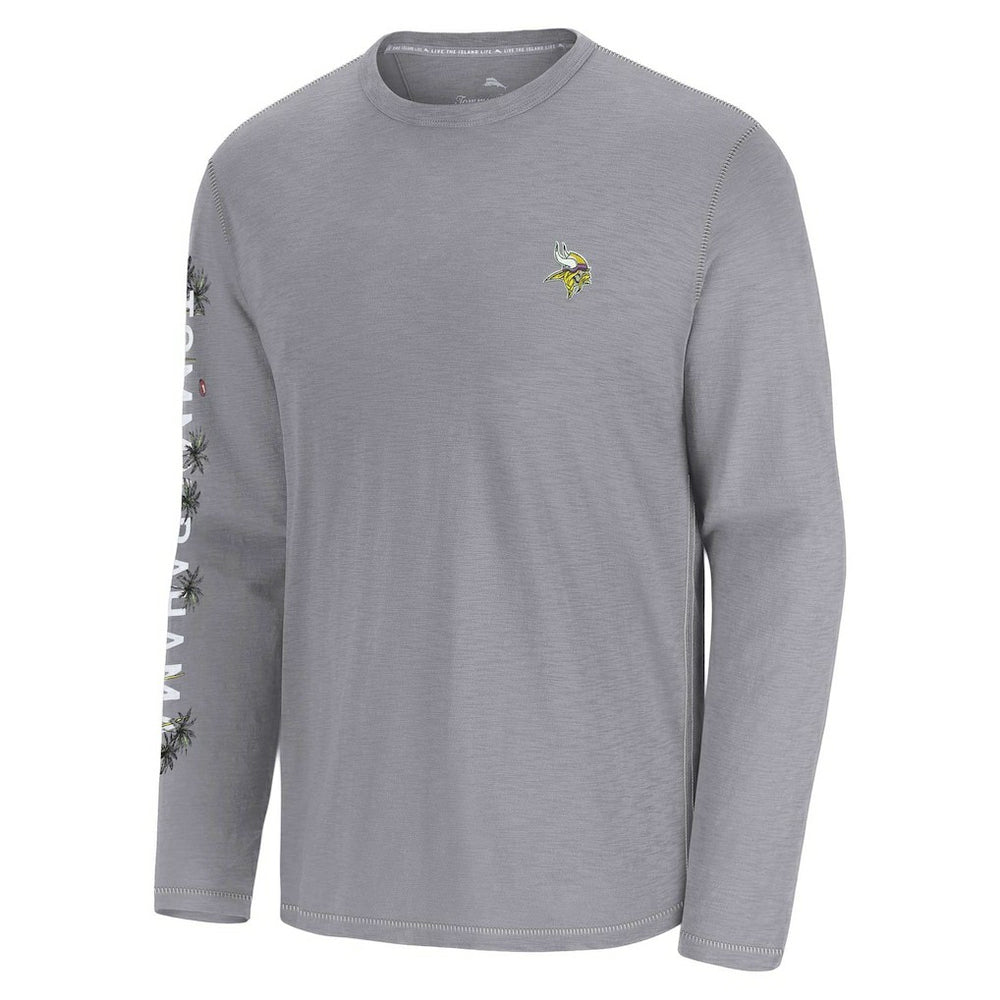 Minnesota Vikings Oasis Endzone Lux Long Sleeve T-Shirt - Gray - Tommy Bahama