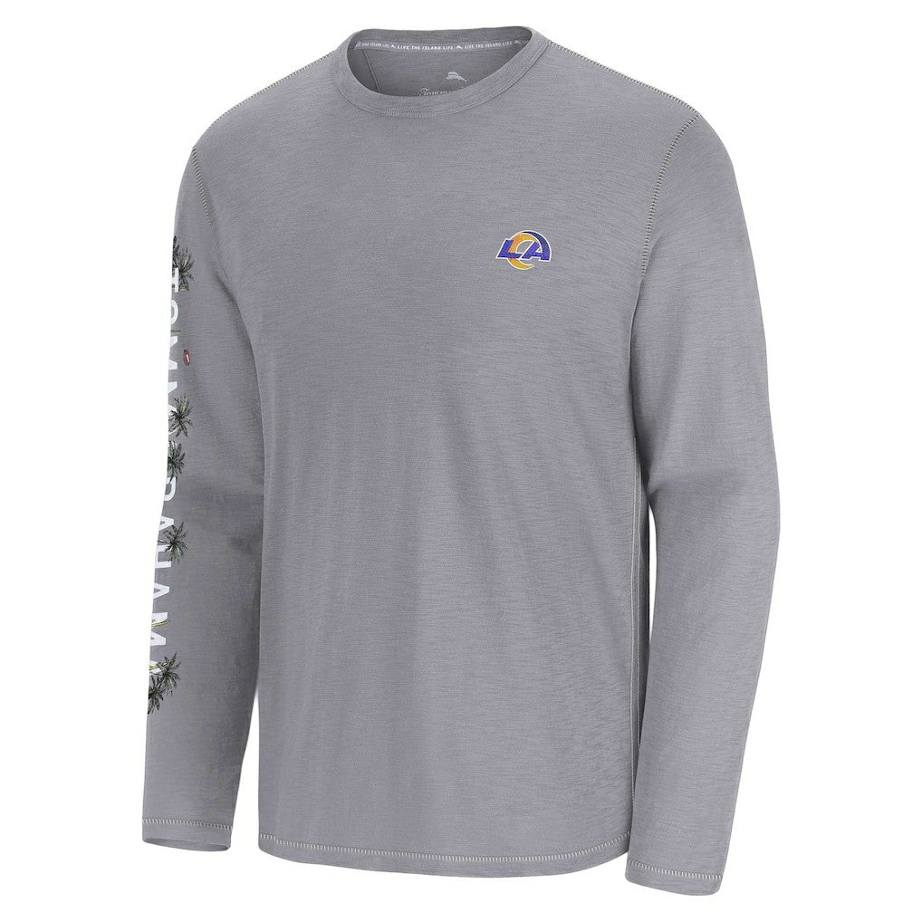 Los Angeles Rams Oasis Endzone Lux Long Sleeve T-Shirt - Gray - Tommy Bahama