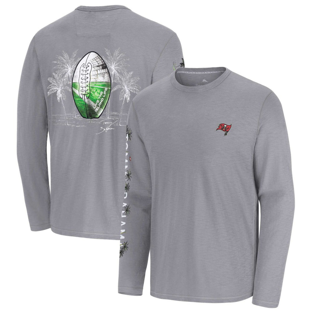 Tampa Bay Buccaneers Oasis Endzone Lux Long Sleeve T-Shirt - Gray - Tommy Bahama