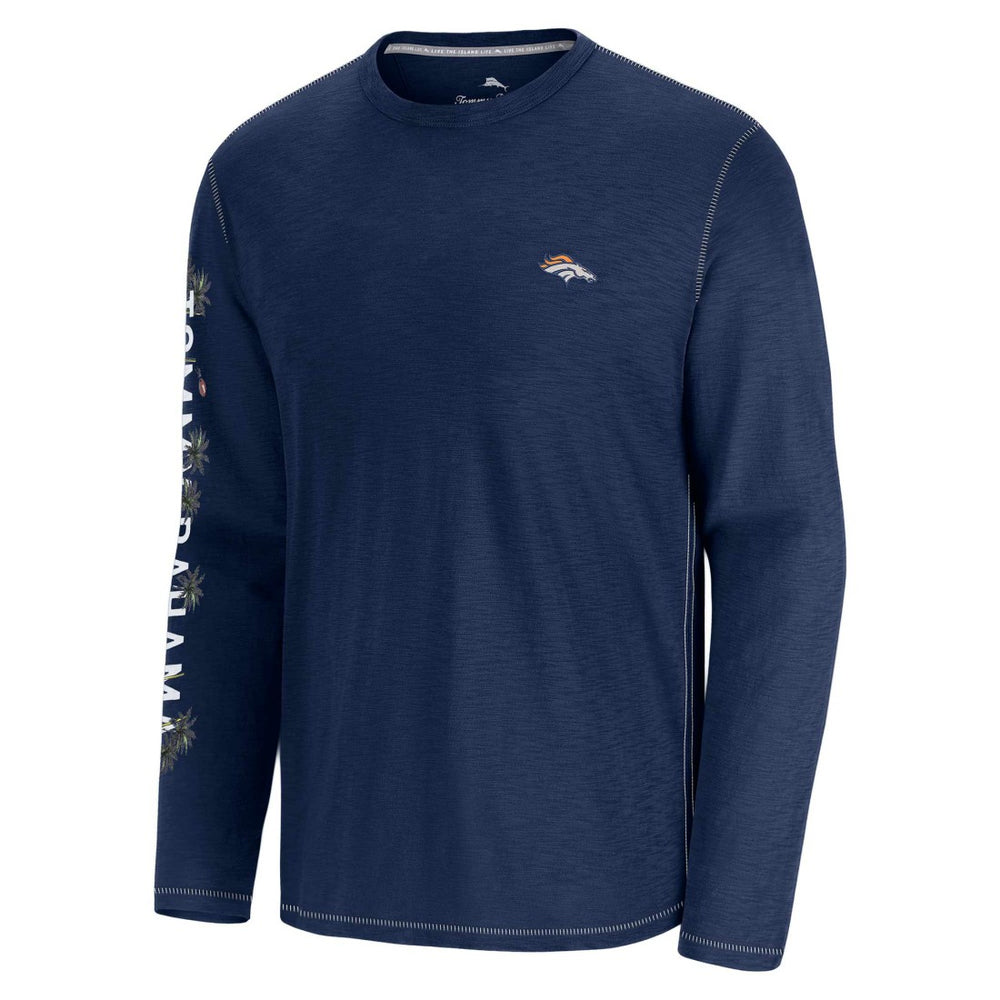 Denver Broncos Oasis Endzone Lux Long Sleeve T-Shirt - Blue - Tommy Bahama