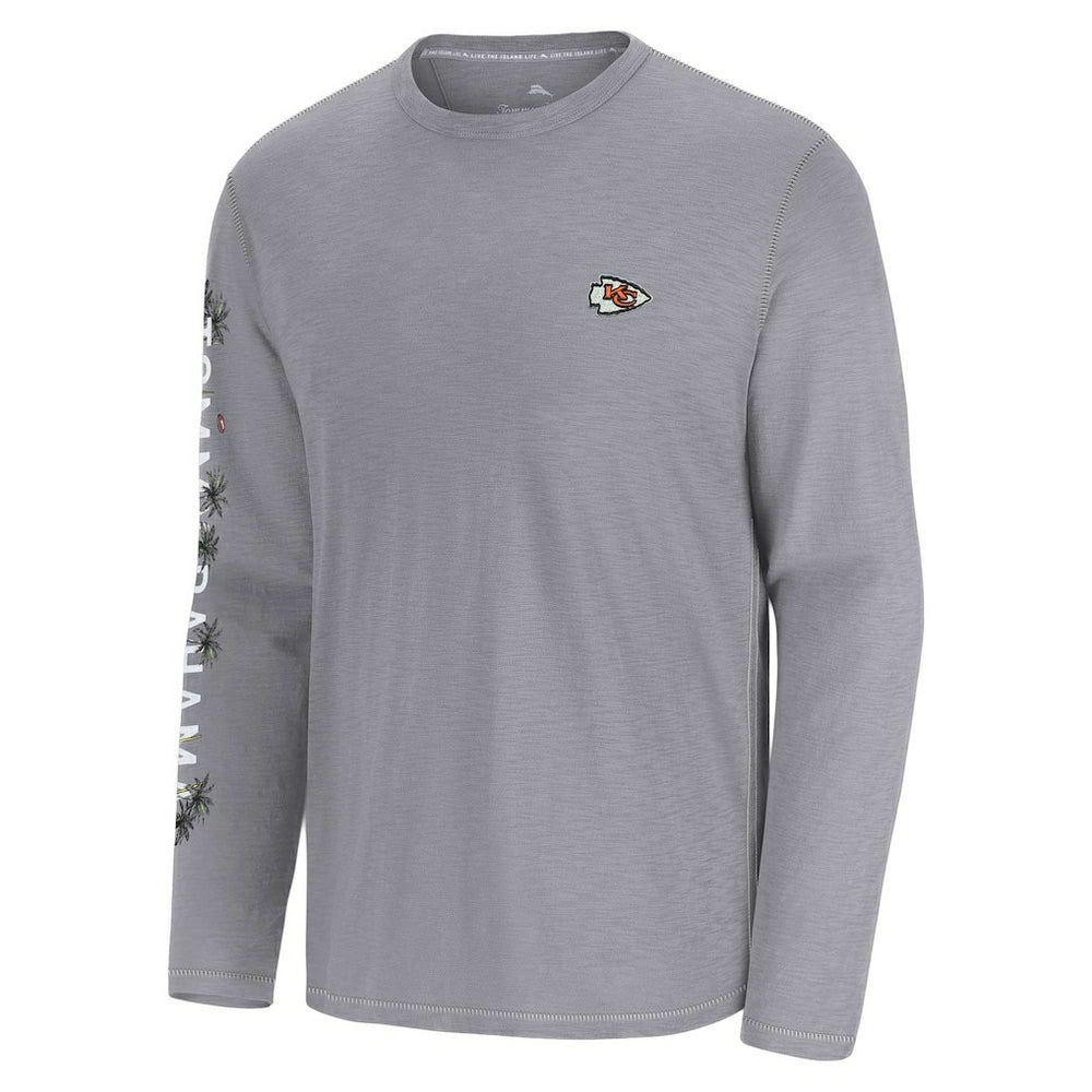 Kansas City Chiefs Oasis Endzone Lux Long Sleeve T-Shirt - Gray - Tommy Bahama