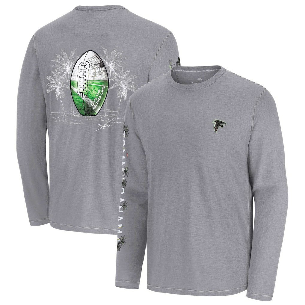 Atlanta Falcons Oasis Endzone Lux Long Sleeve T-Shirt - Gray - Tommy Bahama