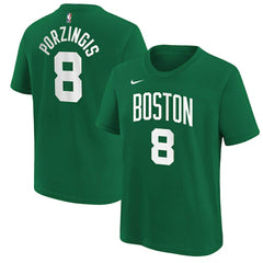 Nike Kristaps Porzingis Boston Celtics Youth Icon Name & Number T-Shirt Kelly Green