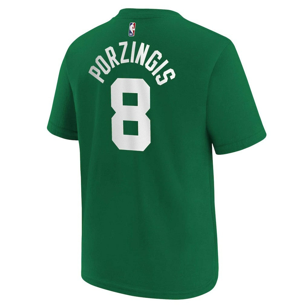 Nike Kristaps Porzingis Boston Celtics Youth Icon Name & Number T-Shirt Kelly Green