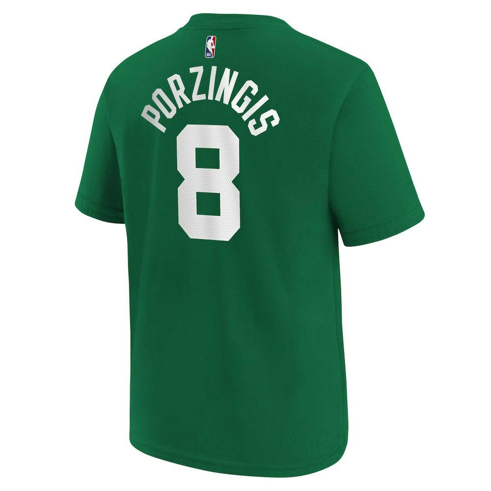 Nike Kristaps Porzingis Boston Celtics Youth Icon Name & Number T-Shirt Kelly Green