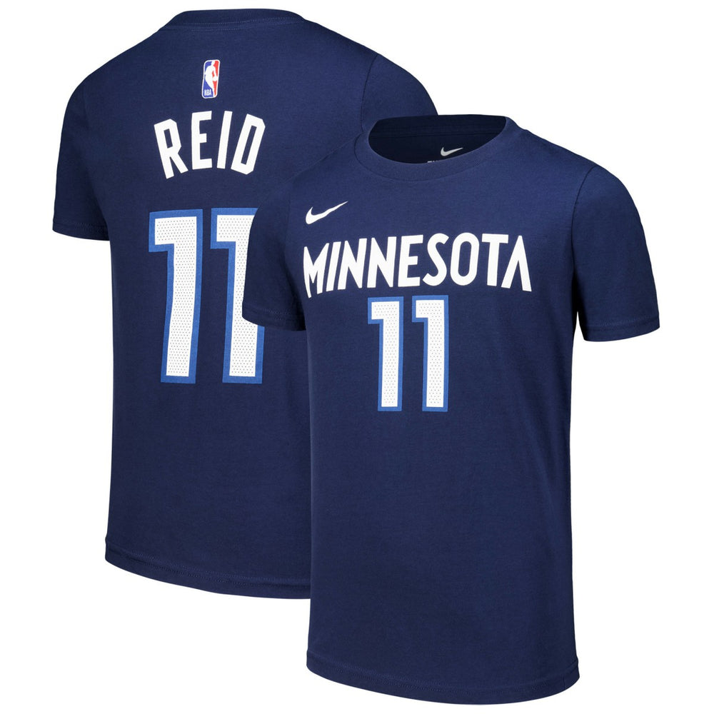 Nike Naz Reid Minnesota Timberwolves Youth Icon Edition Name & Number T-Shirt Navy