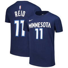 Nike Naz Reid Minnesota Timberwolves Youth Icon Edition Name & Number T-Shirt Navy