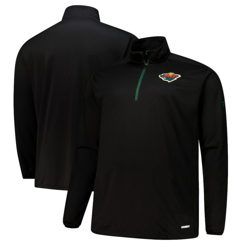 Minnesota Wild Fanatics Big & Tall Authentic Pro Quarter-Zip Top - Black | Fanatics Lifestyle