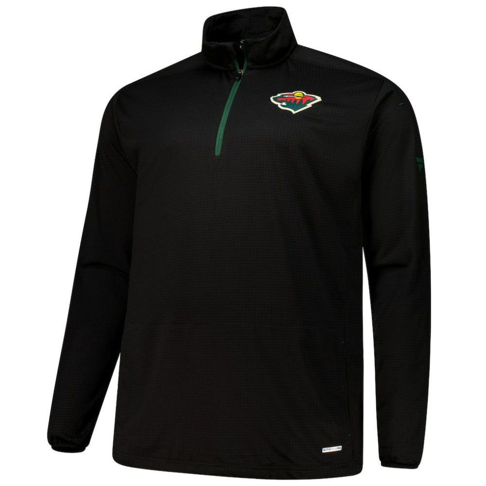 Minnesota Wild Fanatics Big & Tall Authentic Pro Quarter-Zip Top - Black | Fanatics Lifestyle