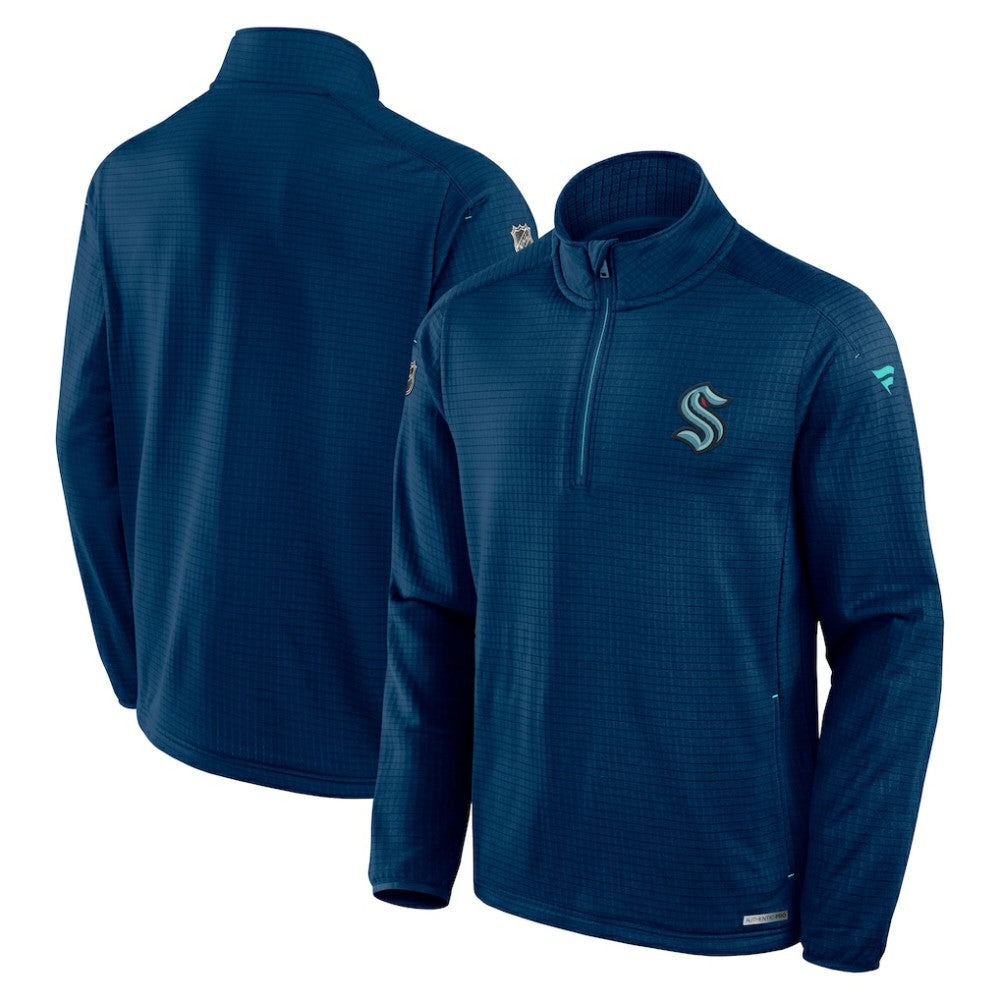 Seattle Kraken Fanatics Big & Tall Authentic Pro Quarter-Zip Top - Navy | Fanatics near me