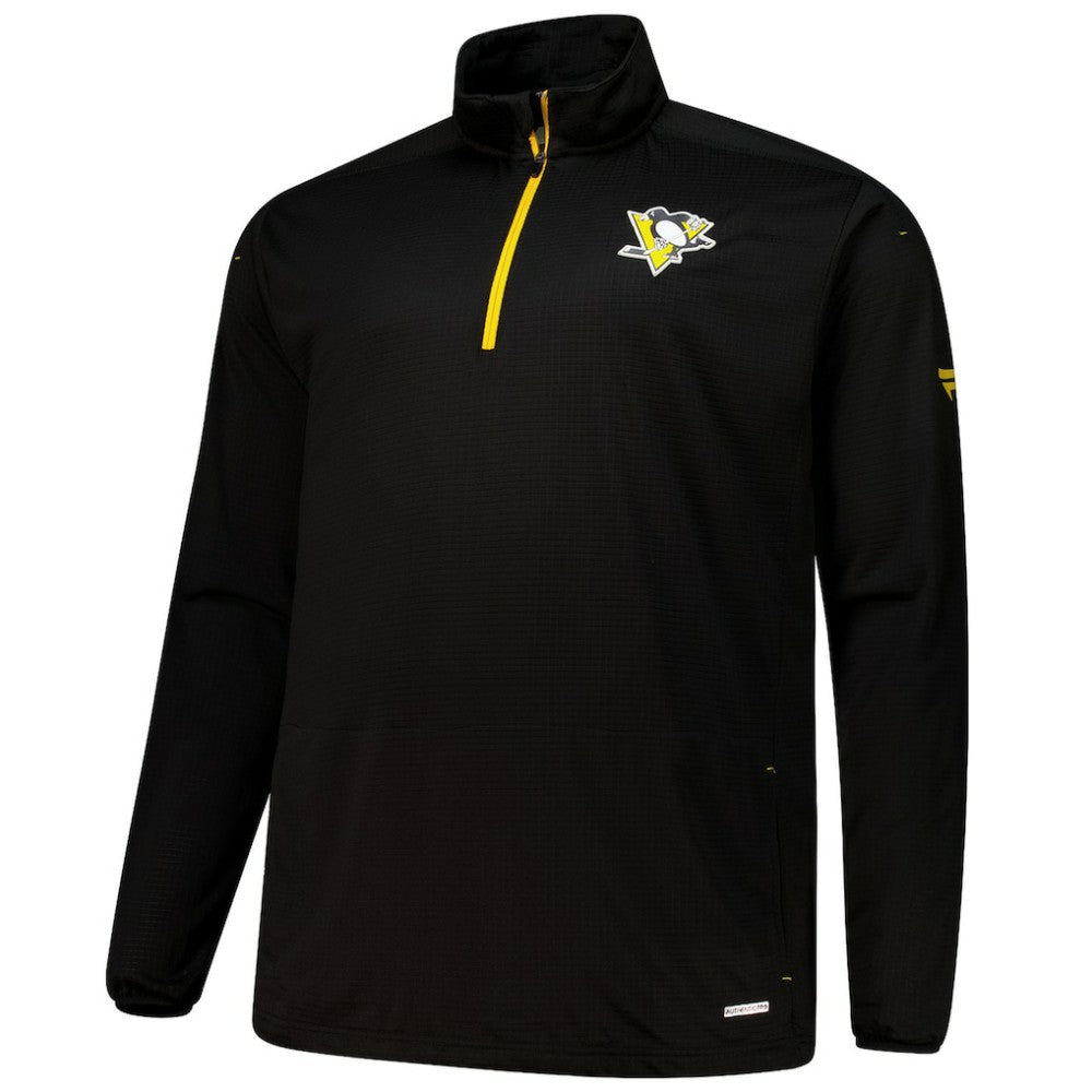 Pittsburgh Penguins Fanatics Big & Tall Authentic Pro Quarter-Zip Top - Black | Fanatics Lifestyle