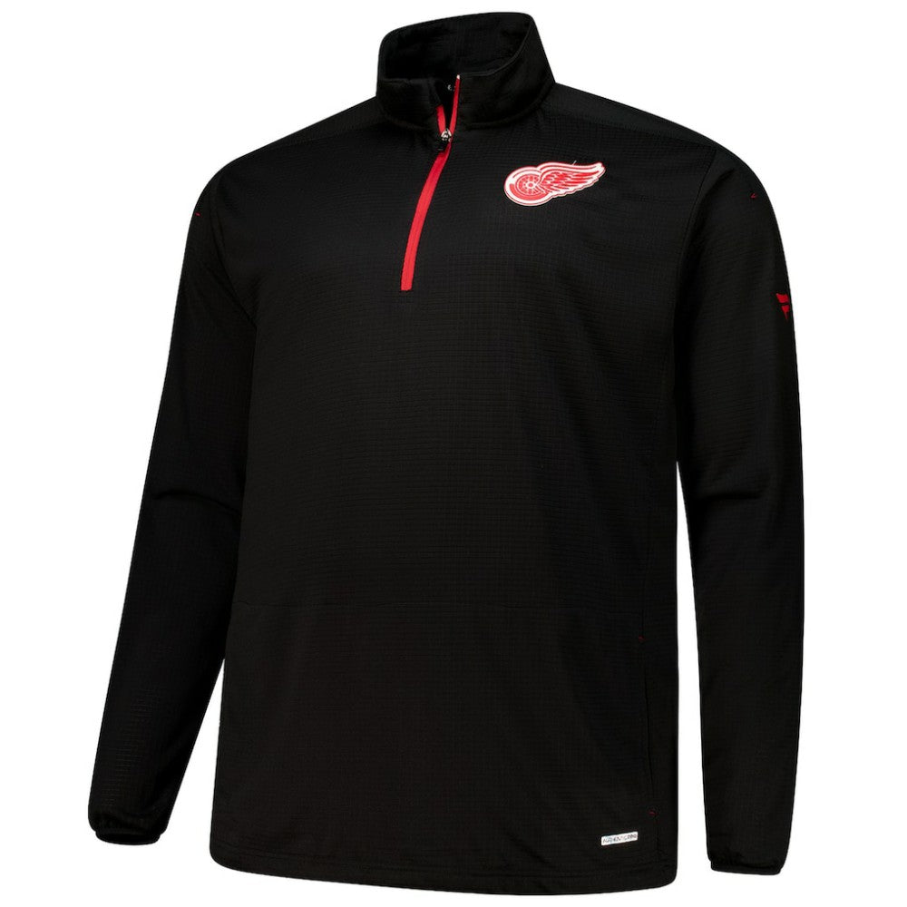 Detroit Red Wings Fanatics Big & Tall Authentic Pro Quarter-Zip Top - Black | Fanatics Lifestyle