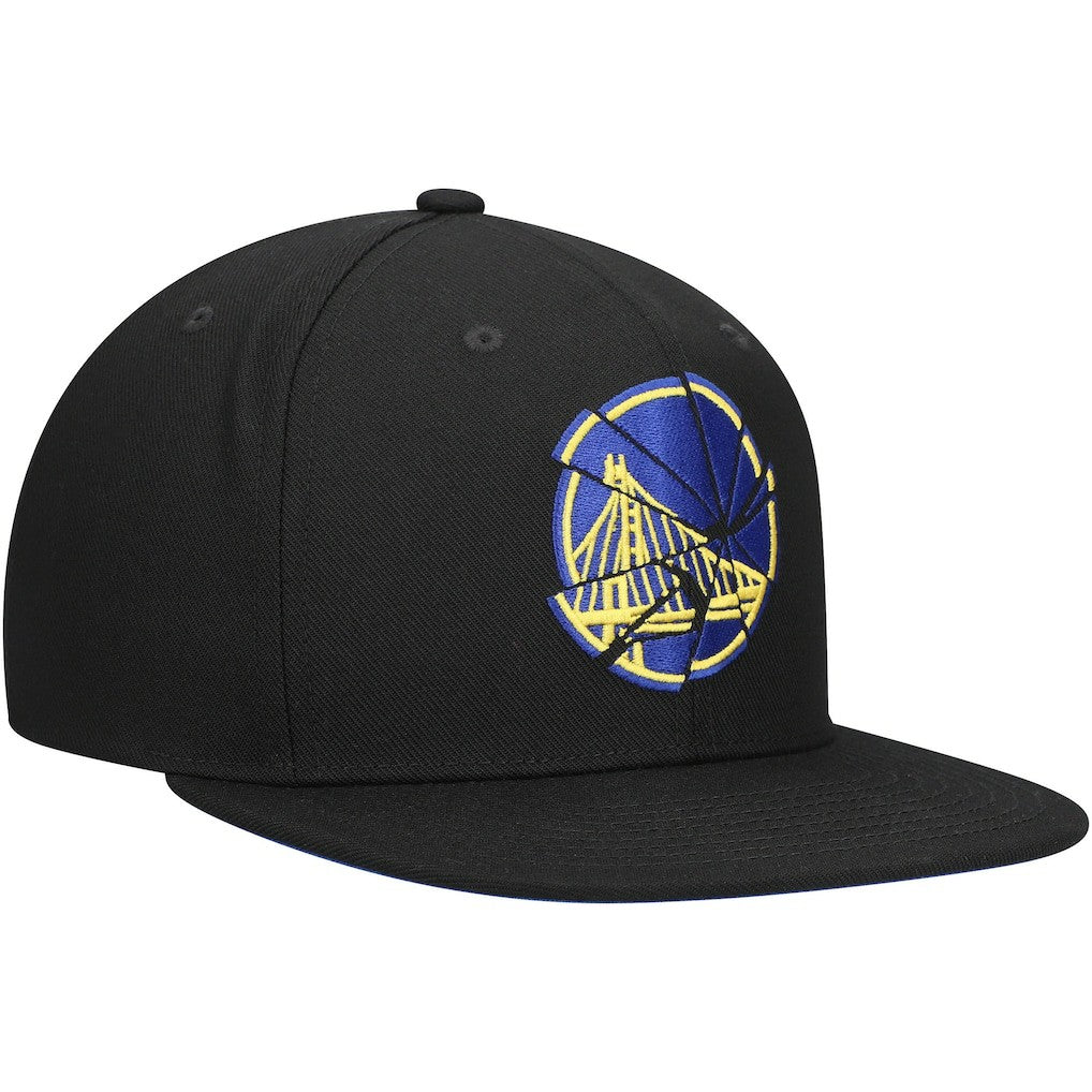 Mitchell & Ness Golden State Warriors Shattered Snapback Hat Black