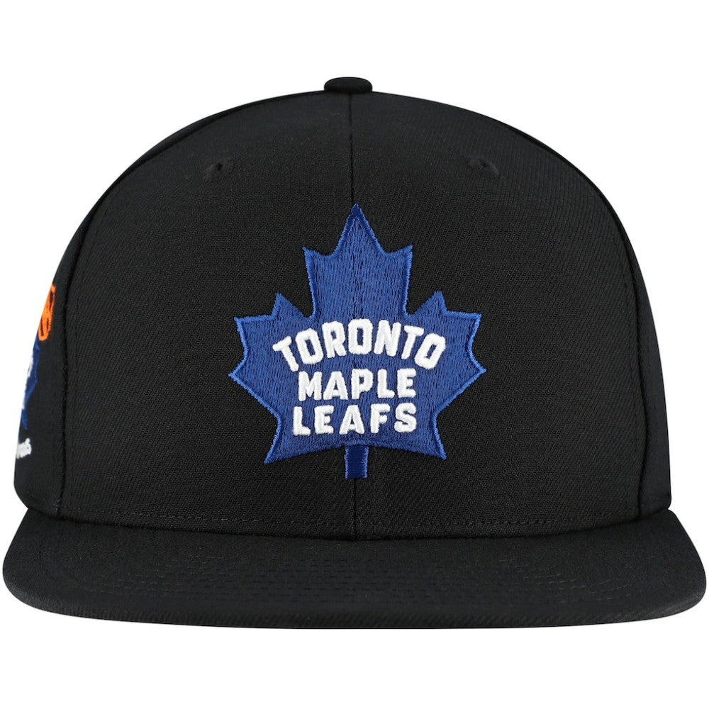 Toronto Maple Leafs Mitchell & Ness Core Top Spot Snapback Hat - Black | NHL near me