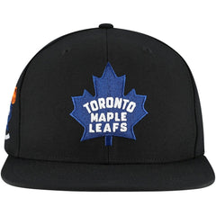 Toronto Maple Leafs Mitchell & Ness Core Top Spot Snapback Hat - Black | NHL near me