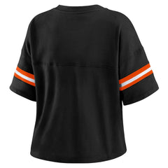 Cincinnati Bengals WEAR by Erin Andrews Women's Plus Size Color Block Boxy V-Neck T-Shirt - Black - NFL