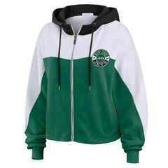 New York Jets WEAR by Erin Andrews Women's Color Block Full-Zip Hoodie - Green/White - NFL