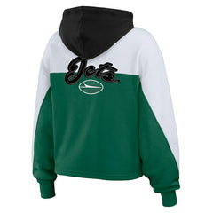 New York Jets WEAR by Erin Andrews Women's Color Block Full-Zip Hoodie - Green/White - NFL