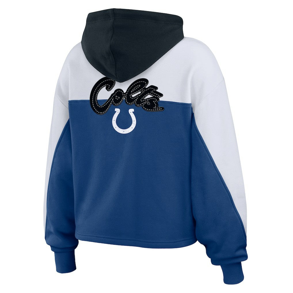 Indianapolis Colts WEAR by Erin Andrews Women's Plus Size Color Block Full-Zip Hoodie - Royal - NFL