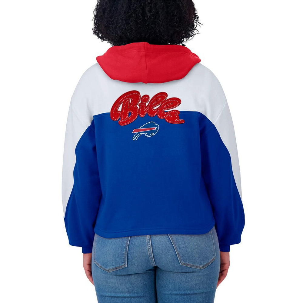 Buffalo Bills WEAR by Erin Andrews Women's Plus Size Color Block Full-Zip Hoodie - Royal - NFL