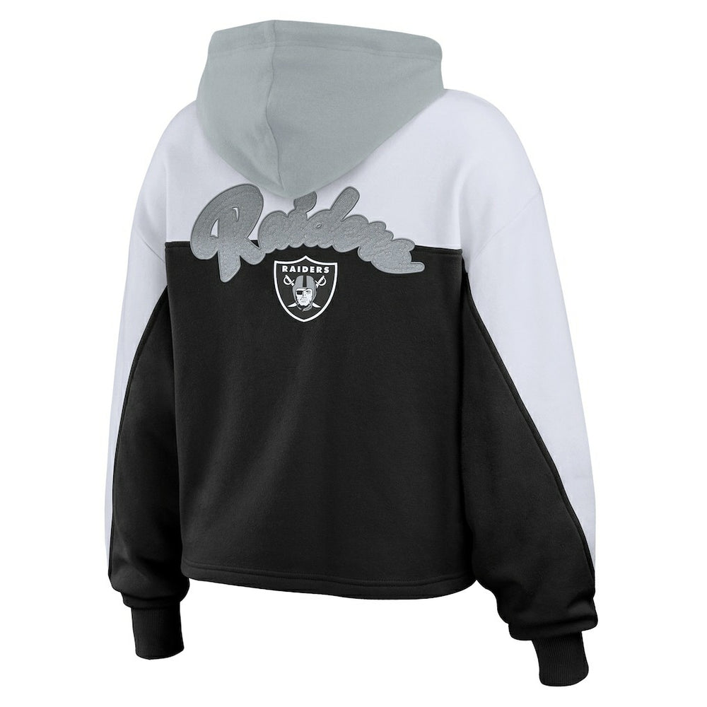 Las Vegas Raiders WEAR by Erin Andrews Women's Plus Size Color Block Full-Zip Hoodie - Black - NFL