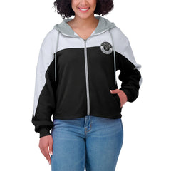 Las Vegas Raiders WEAR by Erin Andrews Women's Plus Size Color Block Full-Zip Hoodie - Black - NFL