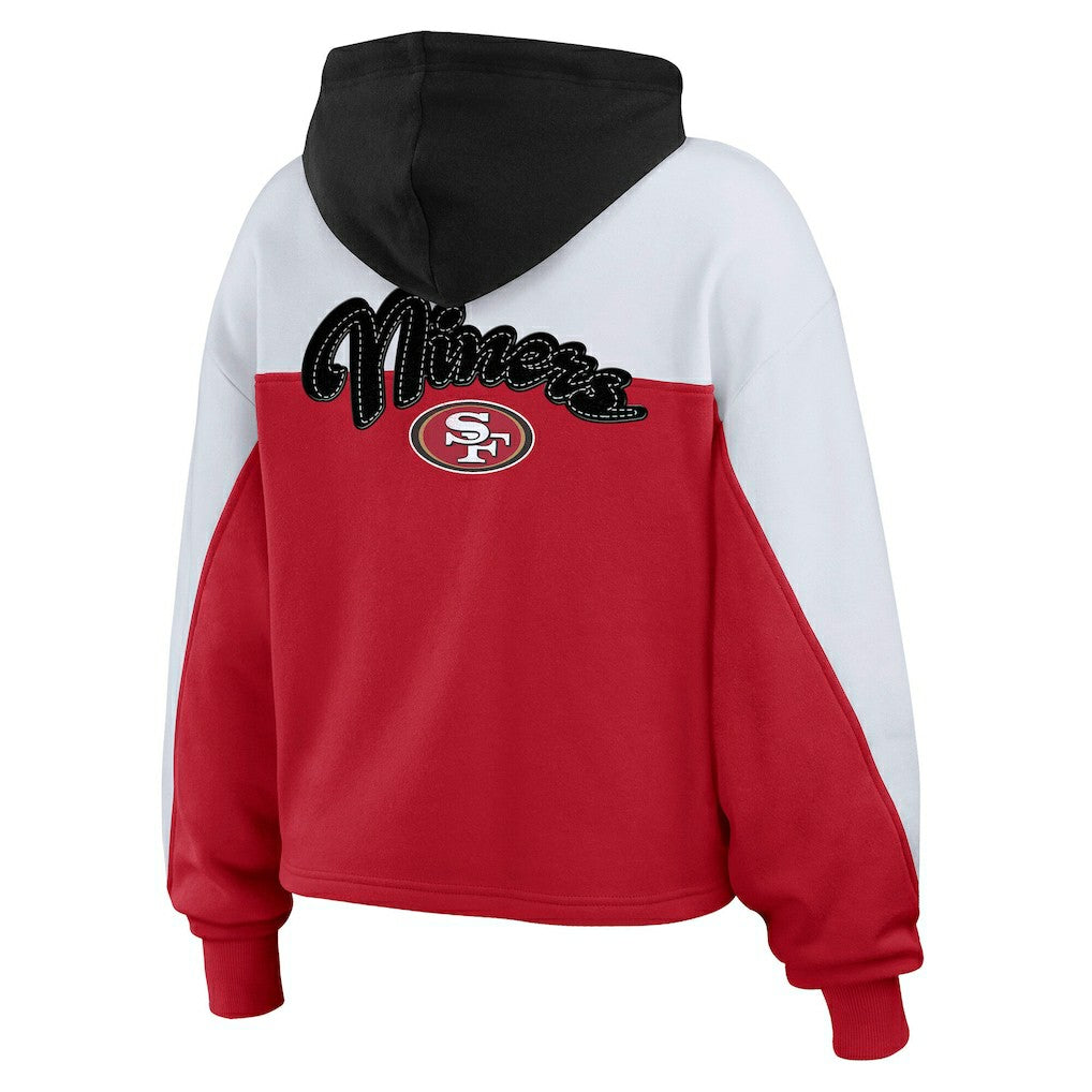 San Francisco 49ers WEAR by Erin Andrews Women's Plus Size Color Block Full-Zip Hoodie - Scarlet - NFL