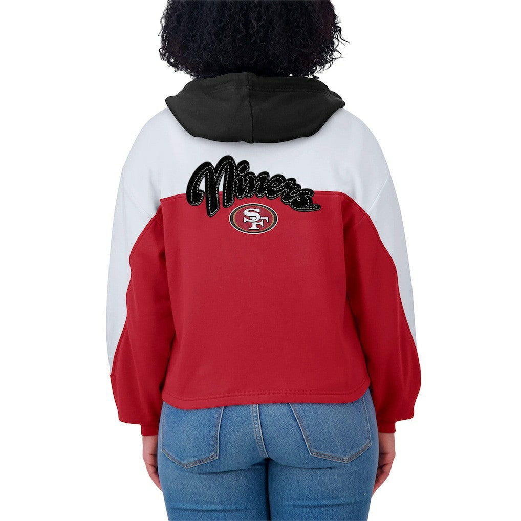 San Francisco 49ers WEAR by Erin Andrews Women's Plus Size Color Block Full-Zip Hoodie - Scarlet - NFL