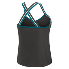 Jacksonville Jaguars WEAR by Erin Andrews Women's Cross Strap Tri-Blend Tank Top - Black - NFL