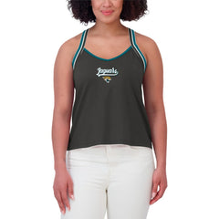 Jacksonville Jaguars WEAR by Erin Andrews Women's Cross Strap Tri-Blend Tank Top - Black - NFL