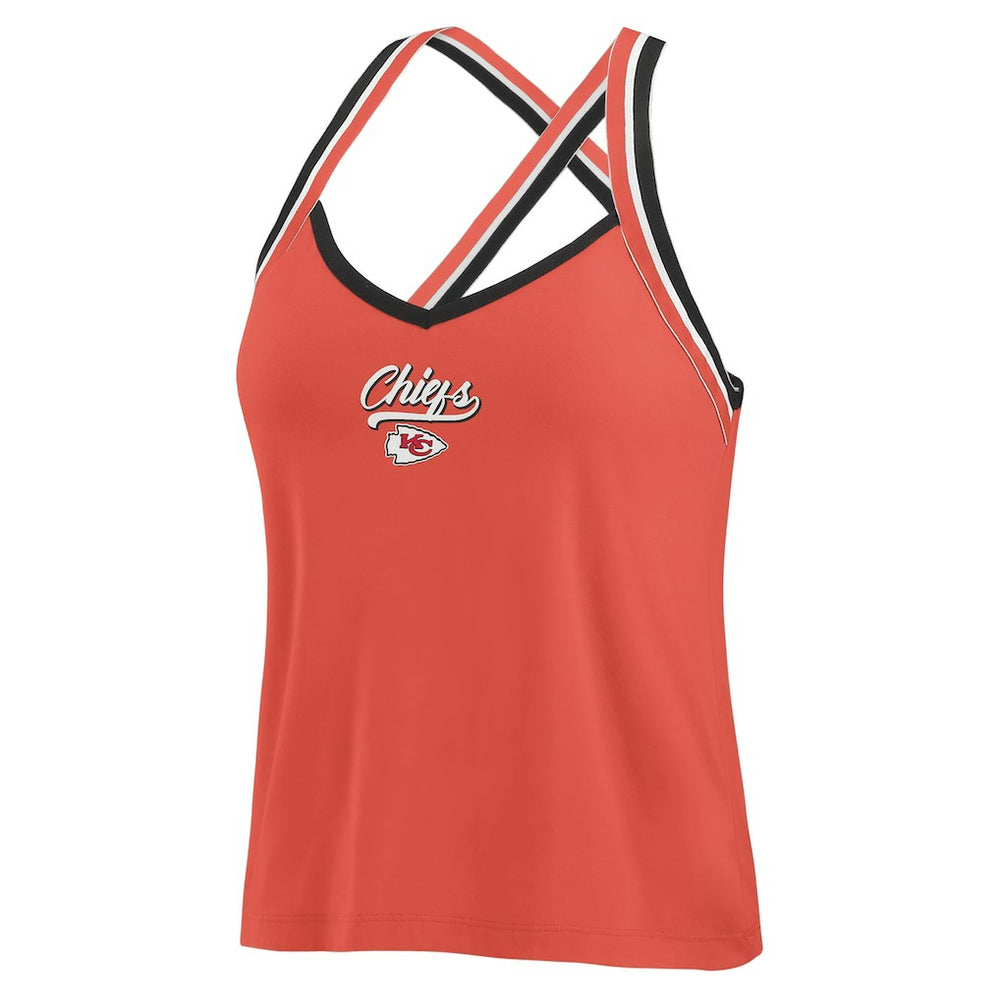 Kansas City Chiefs WEAR by Erin Andrews Women's Cross Strap Tri-Blend Tank Top - Red - NFL