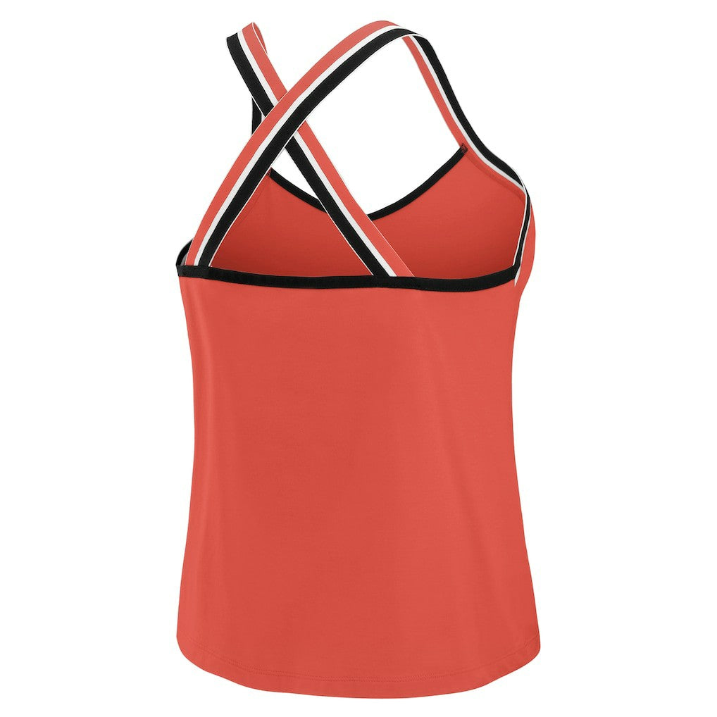 Kansas City Chiefs WEAR by Erin Andrews Women's Cross Strap Tri-Blend Tank Top - Red - NFL