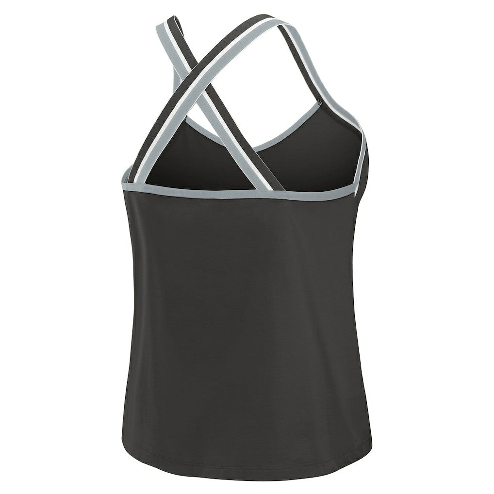 Las Vegas Raiders WEAR by Erin Andrews Women's Cross Strap Tri-Blend Tank Top - Black - NFL
