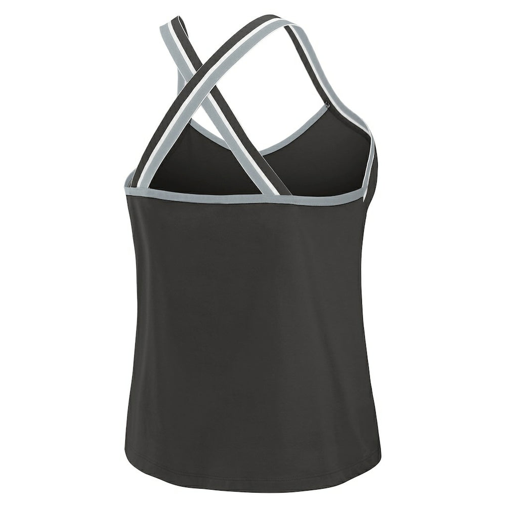 Las Vegas Raiders WEAR by Erin Andrews Women's Cross Strap Tri-Blend Tank Top - Black - NFL